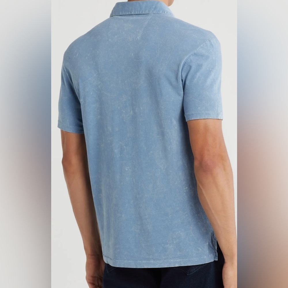 John Varvatos Marble Wash Polo Light Blue Size XL - Picture 2 of 10